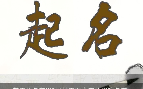 带王的名字男孩(姓王两个字的男孩名字)