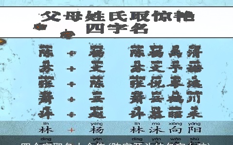 四个字取名大全集(陈字开头的名字女孩)