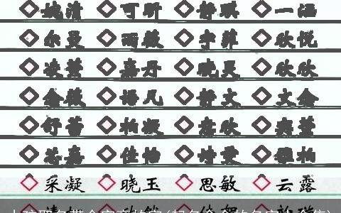 小孩取名带金字旁的字(起名含金的名字大全集)