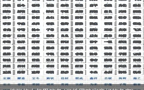 姓张的大气男孩名(张姓男孩寓意好的名字)