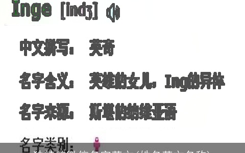 独特的微信名字英文(姓名英文名称)