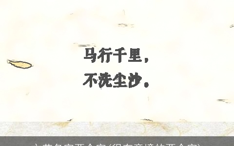 文艺名字两个字(很有意境的两个字)