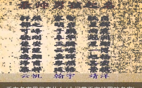 禹在名字里代表什么(中间带禹字的男孩名字)