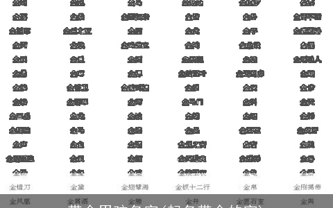 带金男孩名字(起名带金的字)