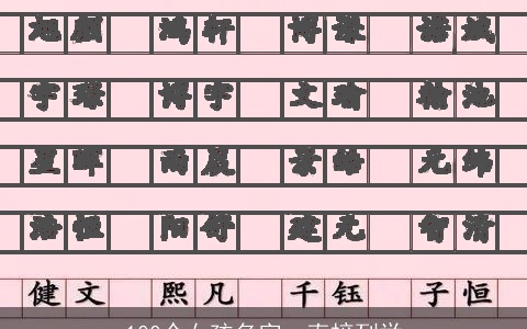 100个女孩名字，直接列举