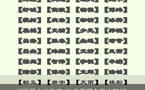 好听稀少的名字(改名用哪个字比较好)