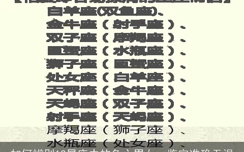 如何辨别12星座中的负心男女，鉴定准确无误