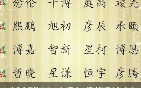 古诗适合男孩名字大全(唐诗宋词楚辞取女孩名字)