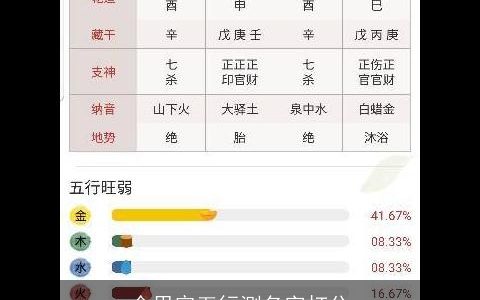 金思容五行测名字打分