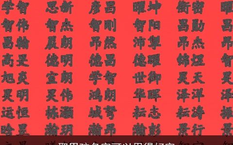 取男孩名字可以用得好字