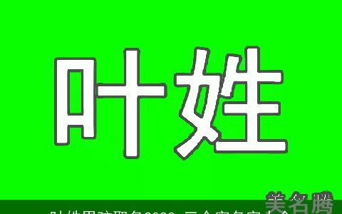 叶姓男孩取名2023 三个字名字大全