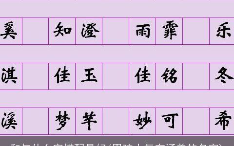 和与什么字搭配最好(男孩大气有涵养的名字)