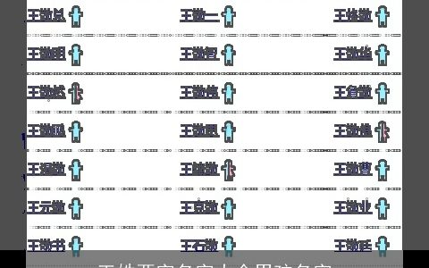 王姓两字名字大全男孩名字