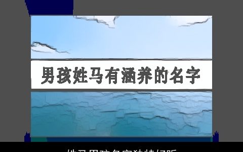 姓马男孩名字独特好听