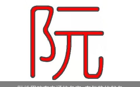 阮姓男孩有内涵的名字 有气势的起名