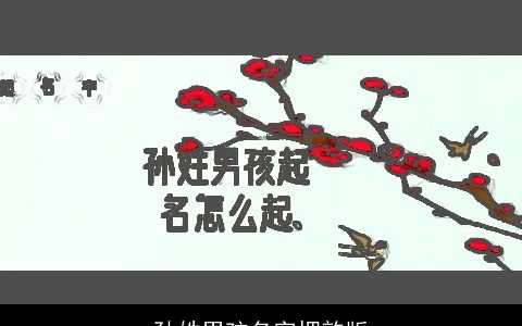 孙姓男孩名字押韵版