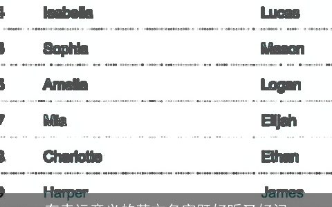 有幸运意义的英文名字既好听又好记