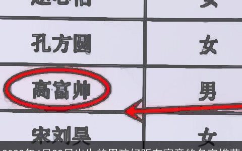 2023年4月22日出生的男孩好听有寓意的名字推荐