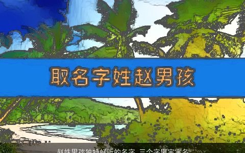赵姓男孩独特好听的名字 三个字男宝宝名字大全 独特好听的赵姓男孩男宝宝名筛选