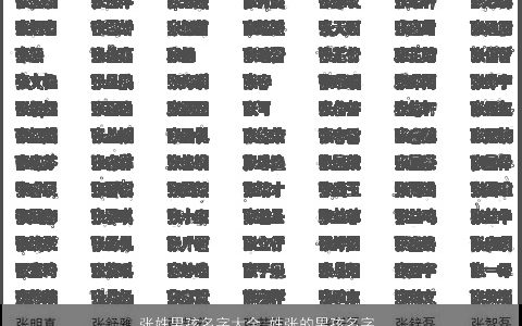 张姓男孩名字大全 姓张的男孩名字 2024新颖有涵养的张姓男孩名字大全