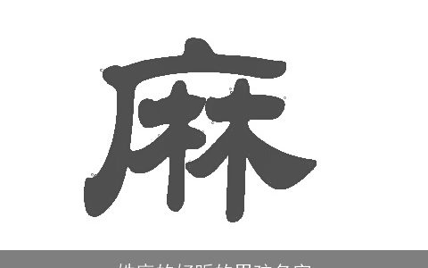 姓麻的好听的男孩名字