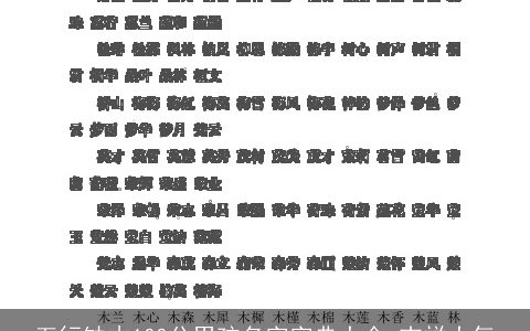 五行缺木100分男孩名字字典大全 吉祥大气