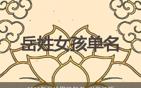 2024年岳姓男孩起名 以及技巧