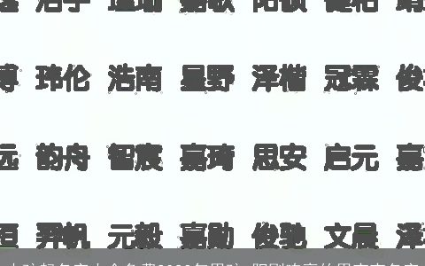 小孩起名字大全免费2023年男孩 阳刚响亮的男宝宝名字