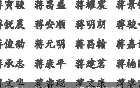 蒋姓男孩名字怎么取比较好 蒋氏男新生婴儿阳刚两个字名