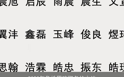 2024年詹姓男孩取名的方法