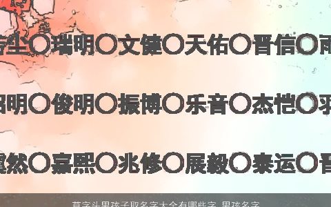 草字头男孩子取名字大全有哪些字 男孩名字带草字头寓意好 帅气寓意的带草字男孩名字