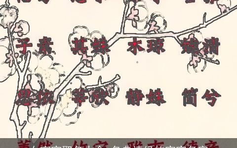 女宝宝取名大全 名典诗经的宝宝名字