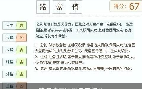 武缆倩五行测名字打分
