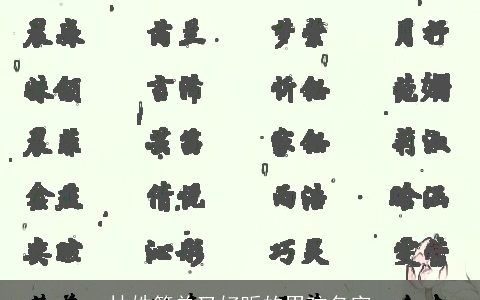 林姓简单又好听的男孩名字