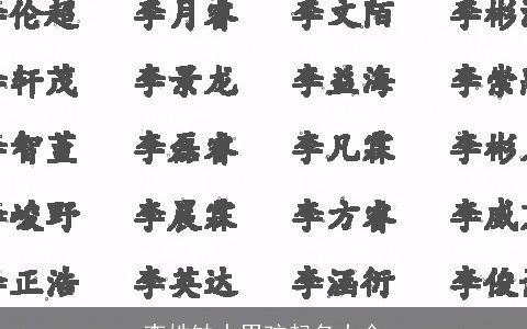 李姓缺水男孩起名大全