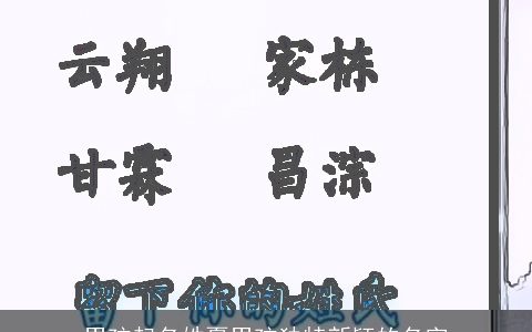 男孩起名姓夏男孩独特新颖的名字