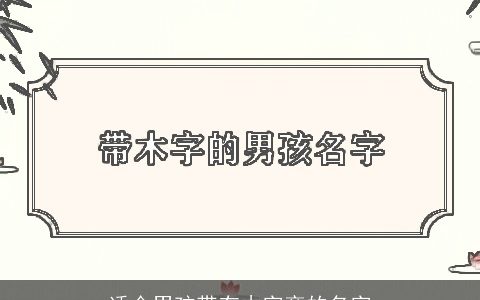 适合男孩带有木字旁的名字