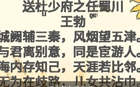 姓秦怎么起名字