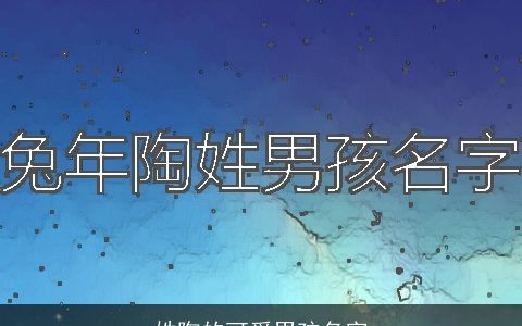 姓陶的可爱男孩名字