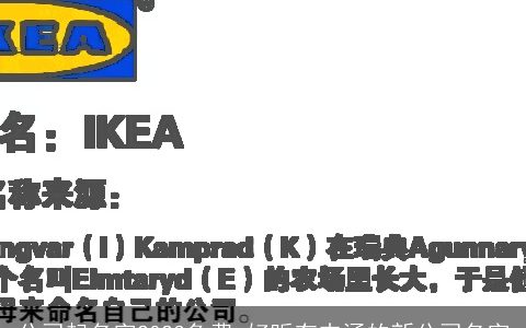 公司起名字2024免费 好听有内涵的新公司名字