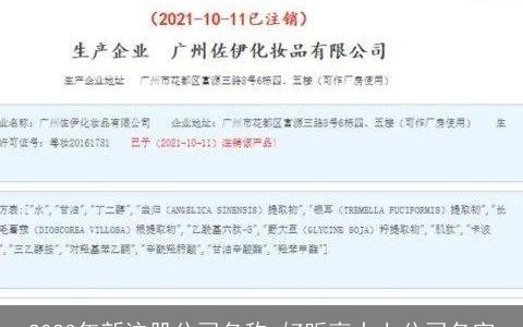 2023年新注册公司名称 好听高大上公司名字