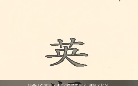 鸣是什么意思 带鸣字的男孩名字 用鸣字起名大全的寓意 有涵养寓意的带鸣字男孩名字大全