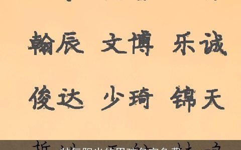 帅气阳光的男孩名字免费