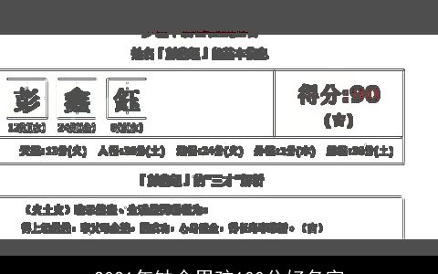 2021年缺金男孩100分好名字