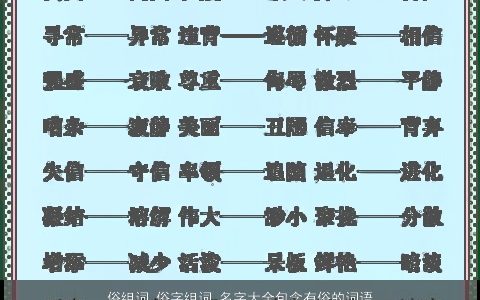 俗组词 俗字组词 名字大全包含有俗的词语成语 2023洋气有内涵的成语名字大全筛选