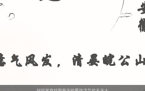 好听寓意好带蔡字的男孩洋气的名字大全 好听寓意洋气的带字男孩名字最新