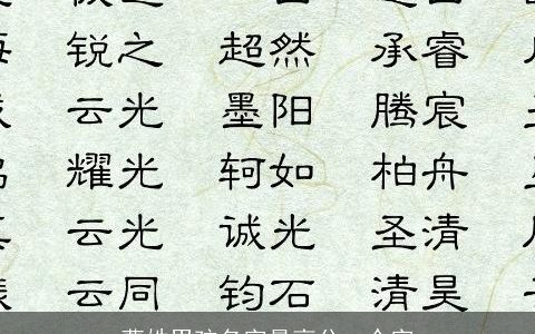 曹姓男孩名字最高分一个字