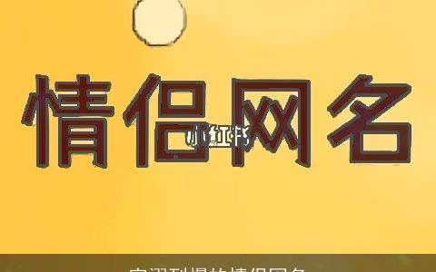 宠溺到爆的情侣网名