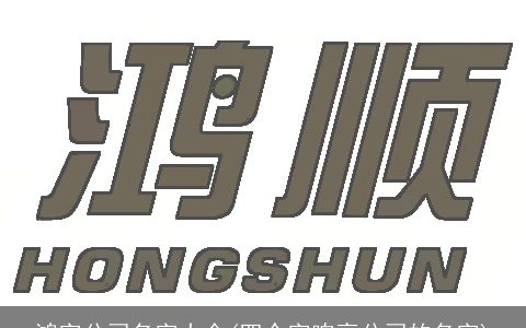 鸿字公司名字大全(四个字响亮公司的名字)