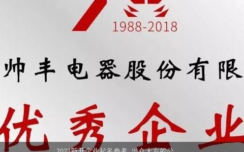 2023新开企业起名参考 出众大方的公司取名大全 帅气大方的公司名字大全最新